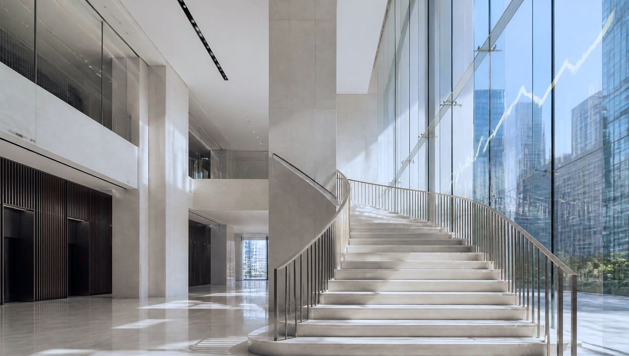 Overlapping cool ledger columns drifting out of alignment, representing unreconciled money