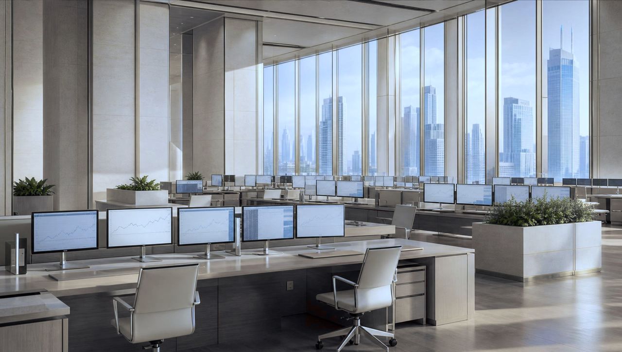 A daylight institutional receivables operations floor